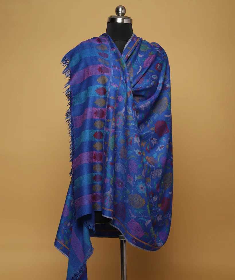 Sapphire Blue Pure Pashmina Shawl