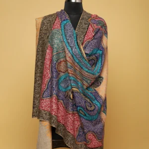 Multicolor Embroidered Pure Pashmina Shawl