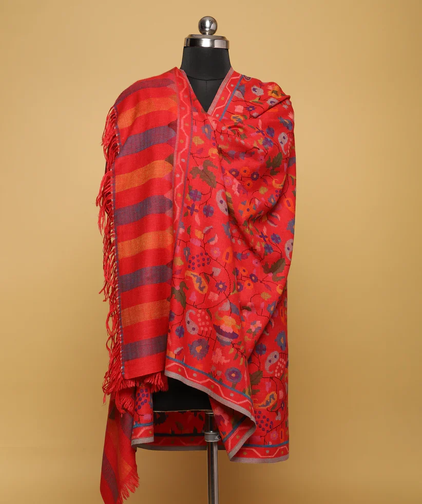 Red Pure Pashmina Shawl