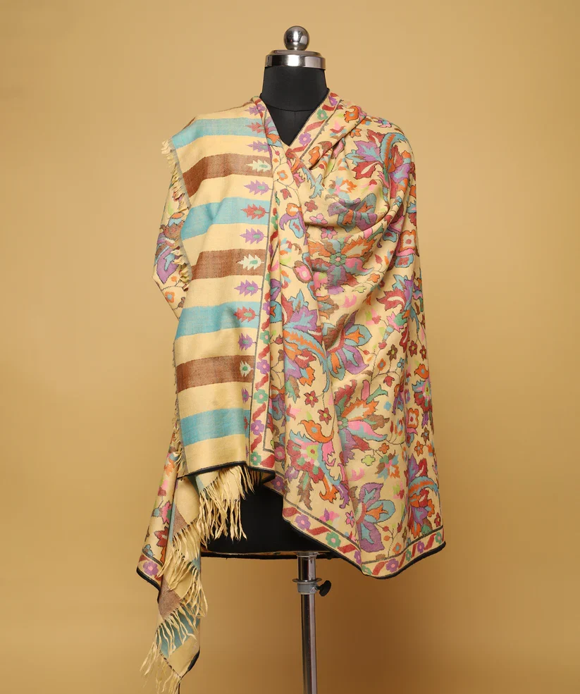Floral Pastel Yellow Shawl